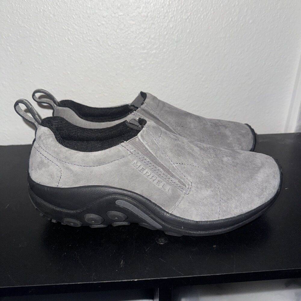 Merrell Jungle Moc Castlerock Grey Suede Slip On Shoes Mens 9 J71447